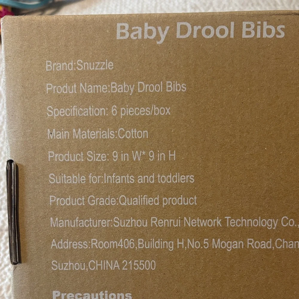 Cream Baby Drool Bibs - Soft Cotton 6 pieces. New in box.
